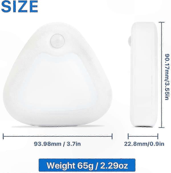 2-pack nattlampa för barn med rörelsesensor, magnetisk bas, batteridriven, kallvit LED