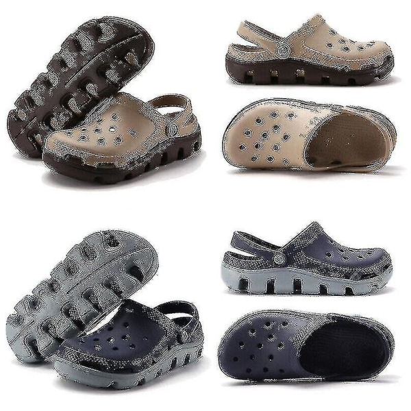 Klassiska Unisex Crocs Tofflor Sommar Strandsandaler Träskor Slip On Shoes TA Dark blue 35