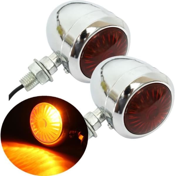 Par 12V Motorcykel Blinklys Indikatorlys til Harley Chrome Scooter