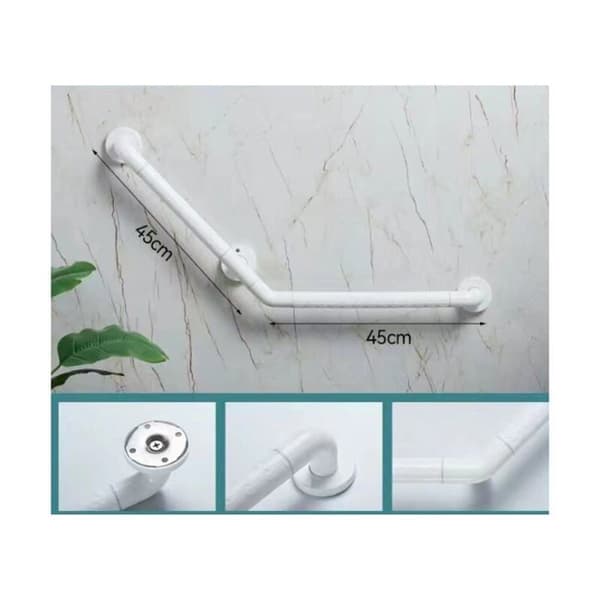 Odipie Basic 135° Vinklet Gripebøyle, 45cm x 45cm Armlene (Hvit), 3 Fot