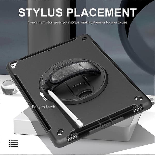 Til iPad Pro 12.9 (2017) Robust PC TPU Hybrid Tablet-etui med roterbart støtteben