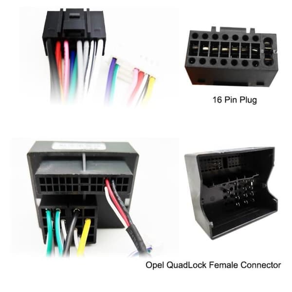 Android-kabeladapter for Opel Astra Corsa Antara Zafira, Quadlock ledningsnett, dekoder