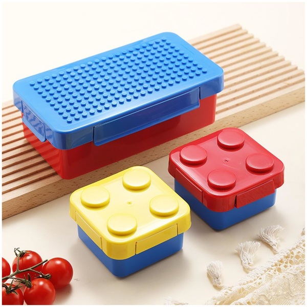 Kids lunch box with fun building blocks - Lunch box with 1150 ml compartment, leak proof lunch box for school, picnics and parks