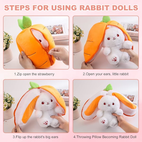 Vändbar kanin, kanin gosedjur, Jellycat kanin (morot, 20 cm)
