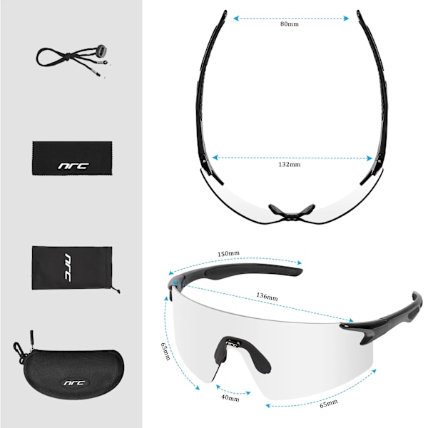 NRC Photochromic Pyöräilylasit Miesten Pyöräilylasit MTB Pyöräily Urheilu Aurinkolasit Polkupyörälasit Ulkoilulasit Gafas Ciclismo Type 7 Type 7 photochromic-1lens