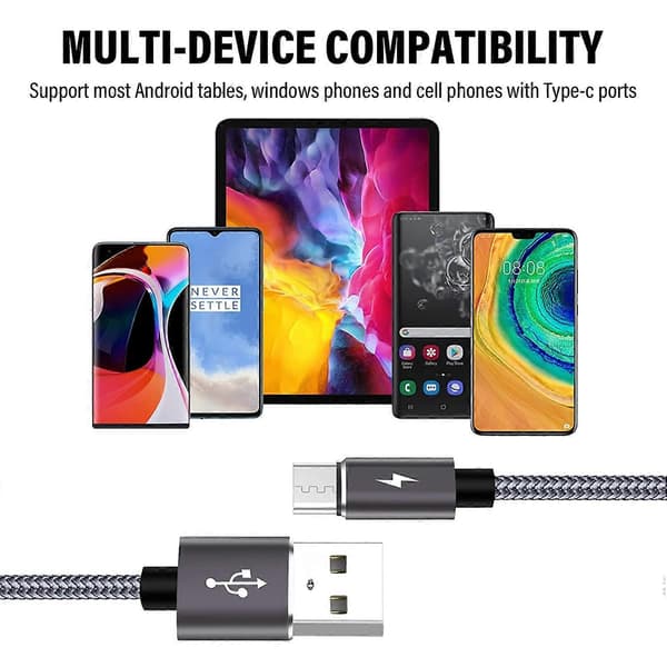 USB Typ C-kabel [1/2M-paket] USB C-laddningskabel