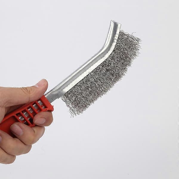Ergonomisk platt stålborste, röd + silver, 23 cm