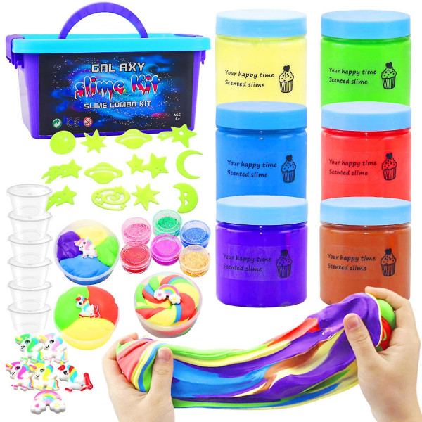 Galaxy Slime Kit Gör Glitter Slime & Galactic Slime för pojkar och flickor
