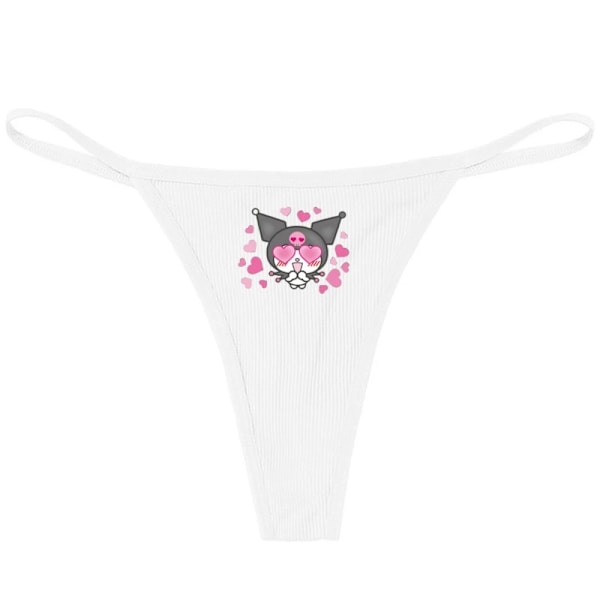 Hellokitty Puuvilla Ohut Olkaimellinen Seksikäs Stringit Alhaisella Vyötäröllä Saumattomat Anime Sarjakuva Kuromi Alushousut Naisille Yksinkertaiset Ribbineulotut T-housut PINKKI 8 PINK 8 XL