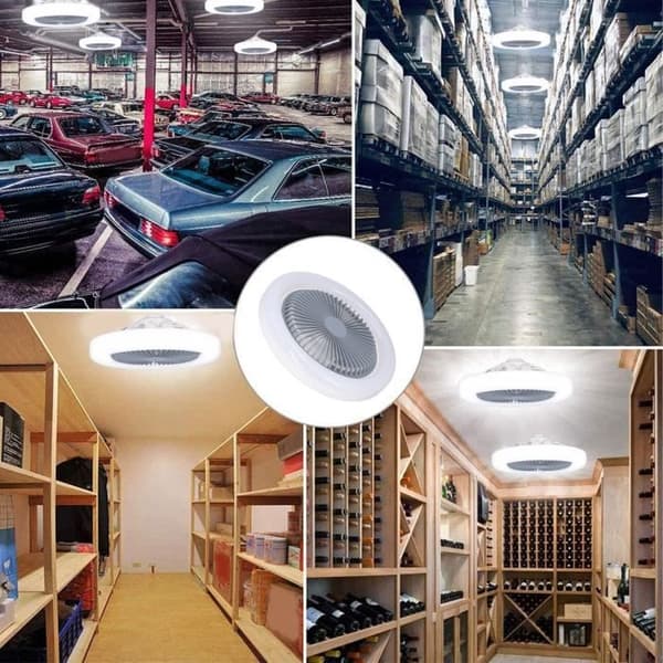 SALALIS - Loftventilatorlampe, Lille E27 30W Justerbar LED Loftventilatorlampe