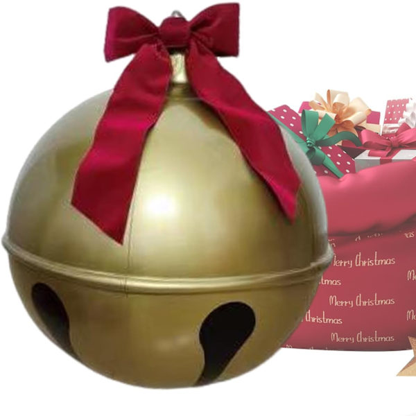 Julgranskulor - Uppblåsbara Juldekorationer | Stora Klockformade Hängande Ornamentkulor | Stora Julgranskulor för Jul 45cm