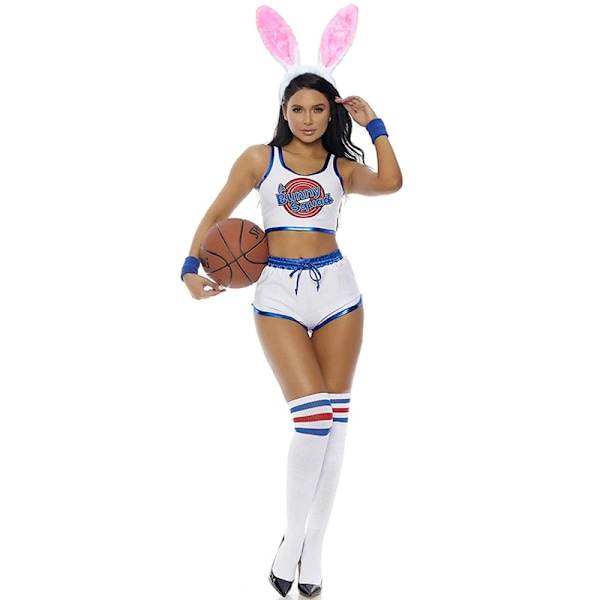 Lola Bunny -asu Avaruusjänis Cosplay Halloween-asu Tytöille S