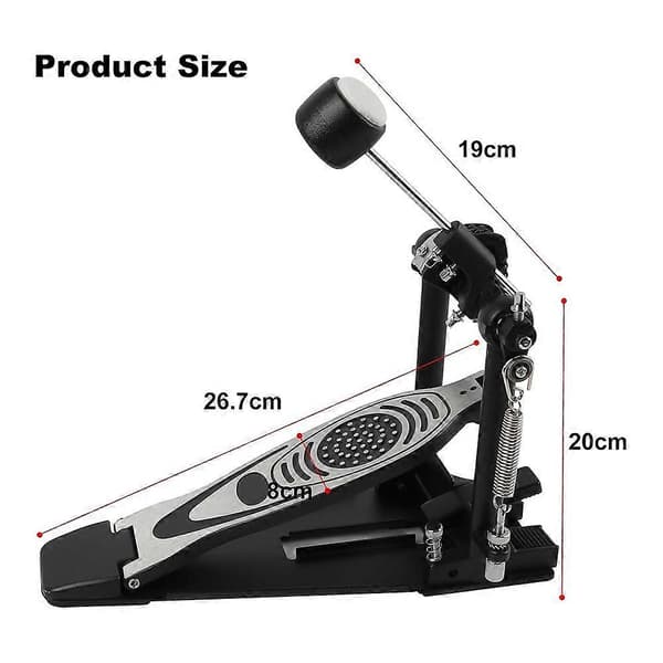 Basstrommepedal, dobbel kjedepedal, enkeltpedalhammer, basstrommepedalhammer for øving