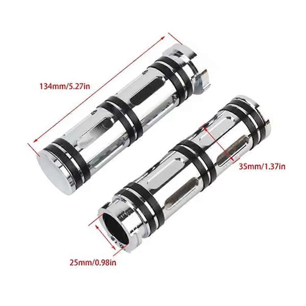 Motorcykelgrepp CNC Hand Universal Styret Silver  Black