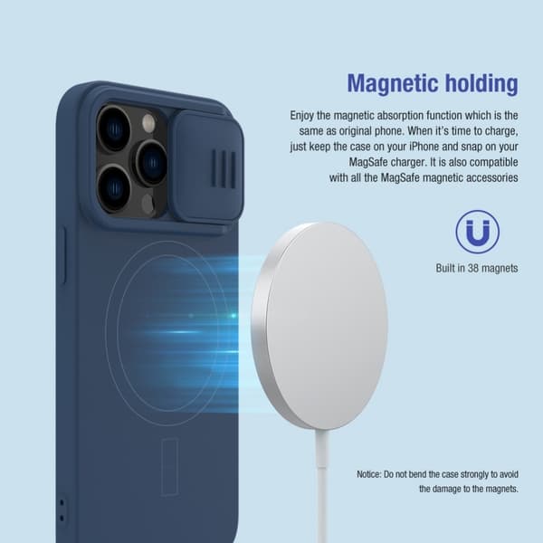 NILLKIN iPhone 14 Pro Cover MagSafe CamShield Silky Liquid Sort 113