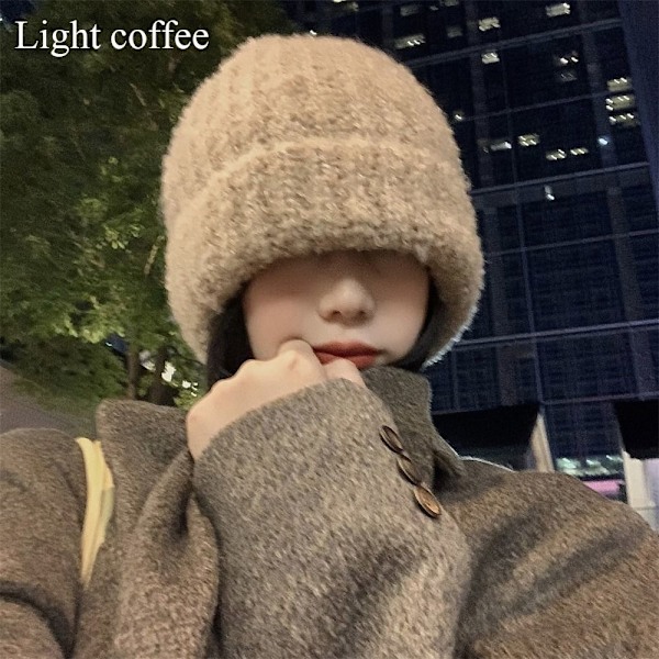 Knitted hat Beanie Hats LIGHT COFFEE