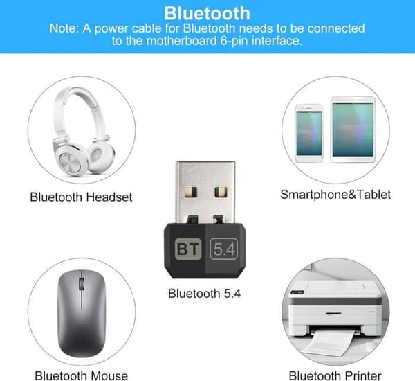 Bluetooth 5.4-adapter, Bluetooth-nyckel för PC Bluetooth-kort för PC, Bluetooth-dongelnyckel, USB Bluetooth PC-adapter för PC[J160]