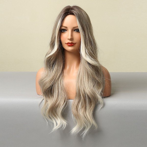 Long real hair wig, curly wig with hair net