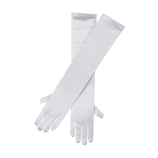 Bristol Novelty Dam/Dam Satin Feel Långa Handskar (1 Par) O Whit White One Size