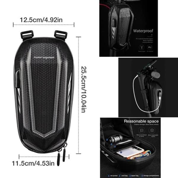 Vandtæt scootertaske - DARMOWADE - Xiaomi M365 - 2L - Integreret USB - Sort