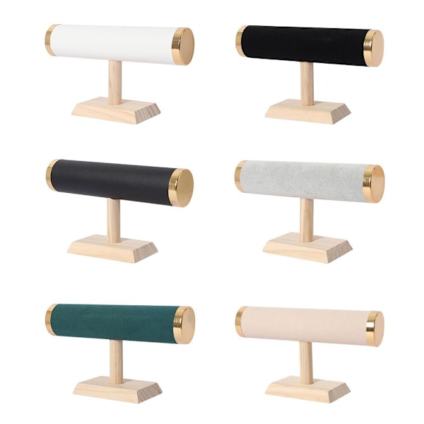 Armbandsdisplayställ Klocka VIT LÄDER LÄDER Vit White leather-leather