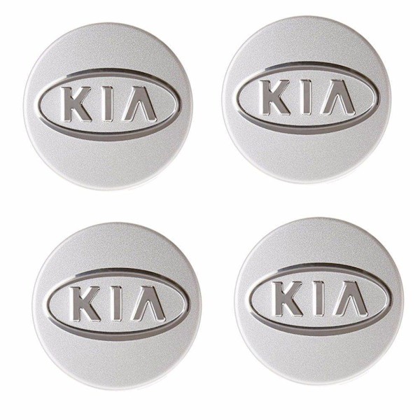 KIA01 - 58MM 4-pak Hjulkapsler KIA Sølv