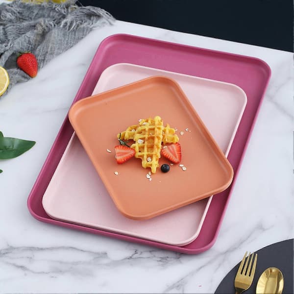 Serveringsbricka Multifunktionell Elegant Nordisk Stil Dekorativ Rektangulär Plastbricka för Hemmet Orange2 S