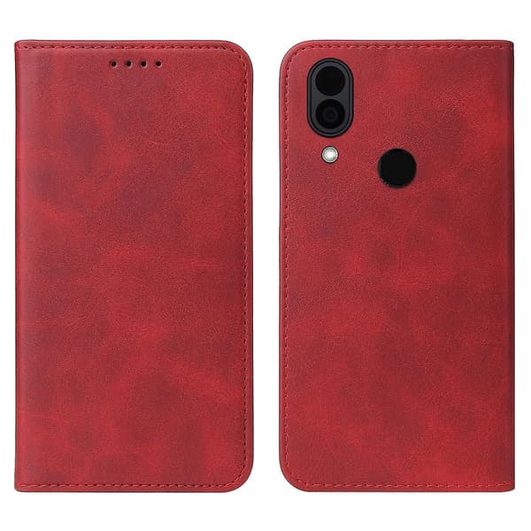 Magnetic Leather Case For Cat S62 Pro Red