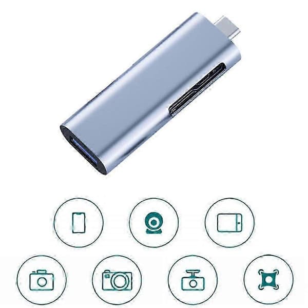 Typ-C kortläsare med USB 3.0 Superspeed-teknik, kompatibel med SD och Micro SD för Windows, Mac OS X och Android