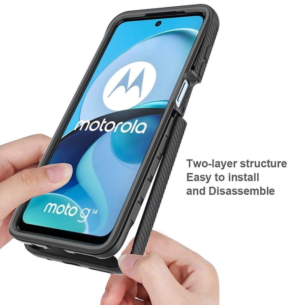 För Motorola Moto G14 4g phone case Pc+tpu Cover med skärmskydd Pink