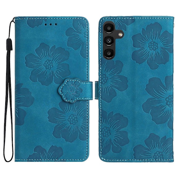 Mobilfodral för Samsung Galaxy A16 5G/A16 4G med Blommönster, Läderplånbok, Handledsrem Flerfärgad Multicolor Style B