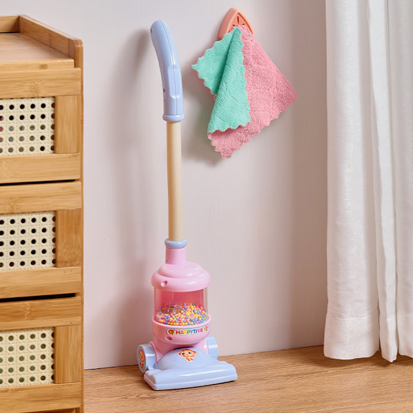 Legetøj til børn, lille gul and kost, fejebakke, baby støvsuger, moppe pædagogisk legetøjskombinationssæt, pink moppe Pink