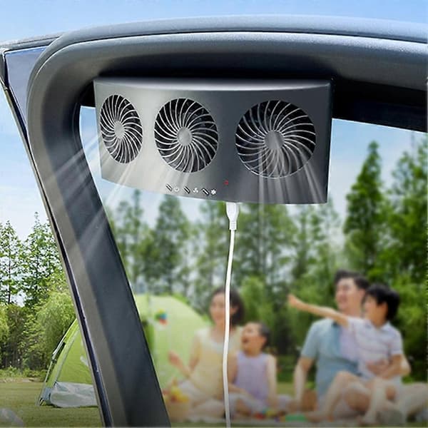 Bil eksosvifte Bærbar luktfjerner Ventilator Varmespredningsvifte 9CA8 White 1set