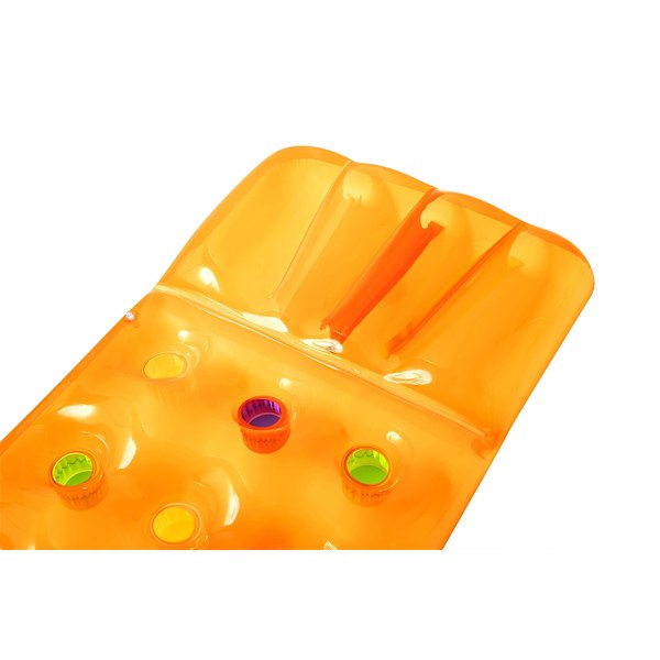 Uppblåsbar poolstol, uppblåsbar poolmadrass och simhjälpmedel för barn och vuxna, orange och blått sortiment