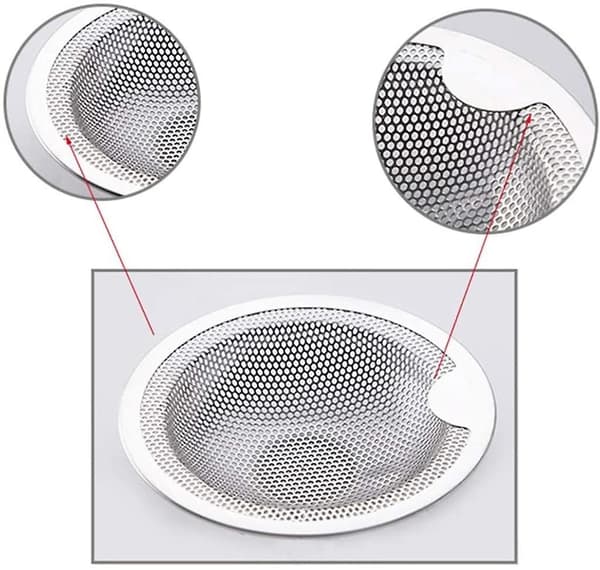 Rustfritt stål avløpsfilter vaskefilter dusj hårfilter badekar hår catcher 2 stykker (10cm)
