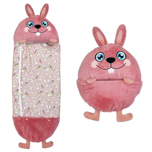 Barnsovsäck - SURENHAP - Kaninpäls - Rektangulär - Rosa