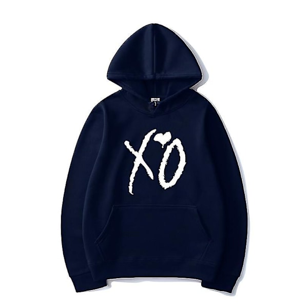 The Weeknd Painettu Huppari Xo Muotipainatus Huppari Miehet Naiset Harajuku Hip Hop Huppari Paita Tummansininen Navy M