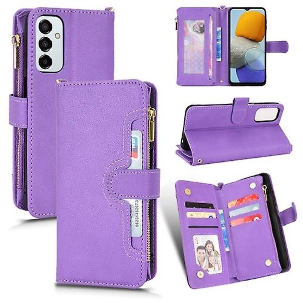 För Samsung Galaxy M23 5g / F23 5g Litchi Texture Zipper Phone case Purple