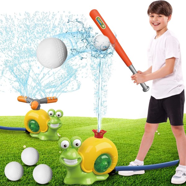 Snail Water Dispenser for Kids - Fun Outdoor Baseball Game - Attached to Garden Hose - 3-10 Years - Gift for Boys and Girls