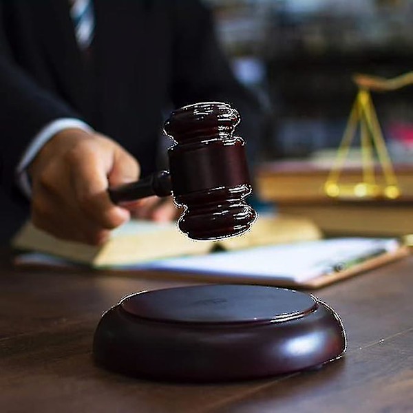 Træhammer og lydblok sæt Træhammer og rund hammer lydblok Perfekt til dommer advokat Au (YJD) 1