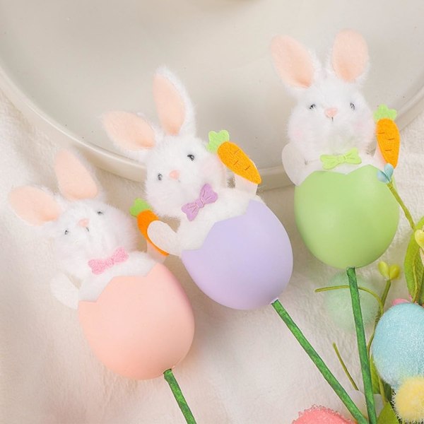 Bedårande Kanin Påskäggsdekoration, Unikt DIY-blomsterarrangemang för Speciella Tillfällen (grön) green