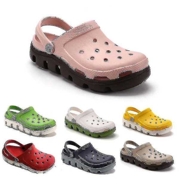 Klassiska Unisex Crocs Tofflor Sommar Strandsandaler Träskor Slip On Shoes TA Pink 41