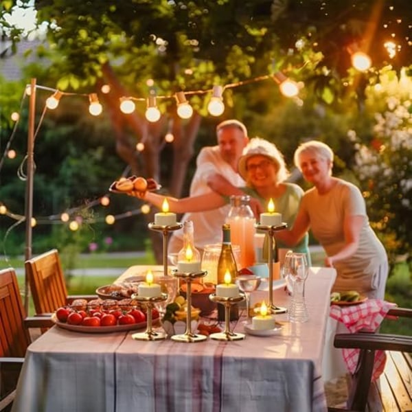 PChero Genopladelige LED Varmelys 12-pak - Fjernbetjening & Timer til Fest/Dekoration 12 stk. med opladningsbase 12 stk. med opladningsbase 12pcs with charging base -