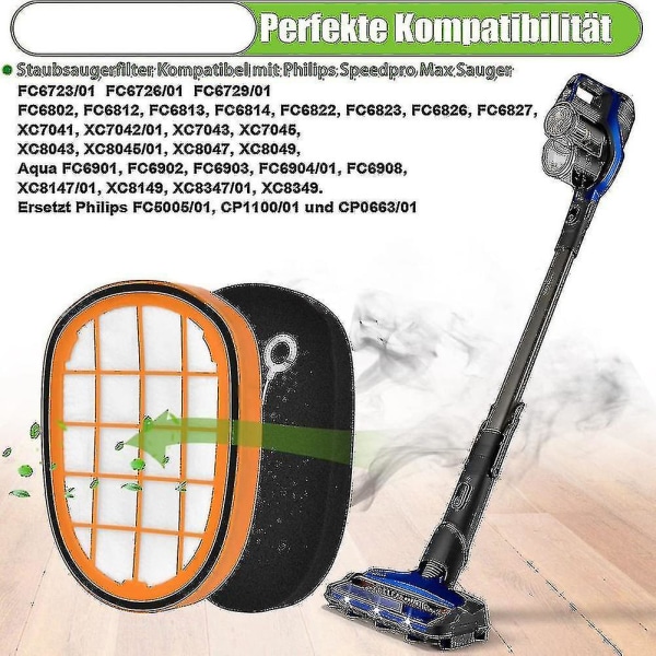 4-pak filtre til Philips Speedpro Max Aqua Håndholdt Fc6812 Fc6813