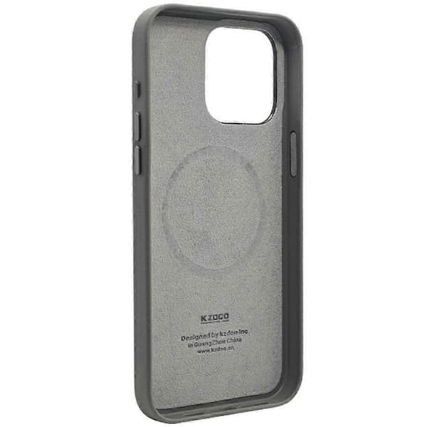 KZDOO for iPhone 16 Pro-deksel kompatibelt med MagSafe PU+PC støtsikkert mobildeksel - Titanium Grey