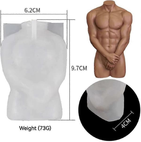 2 st 3D-kroppsformade silikonformar för ljustillverkning