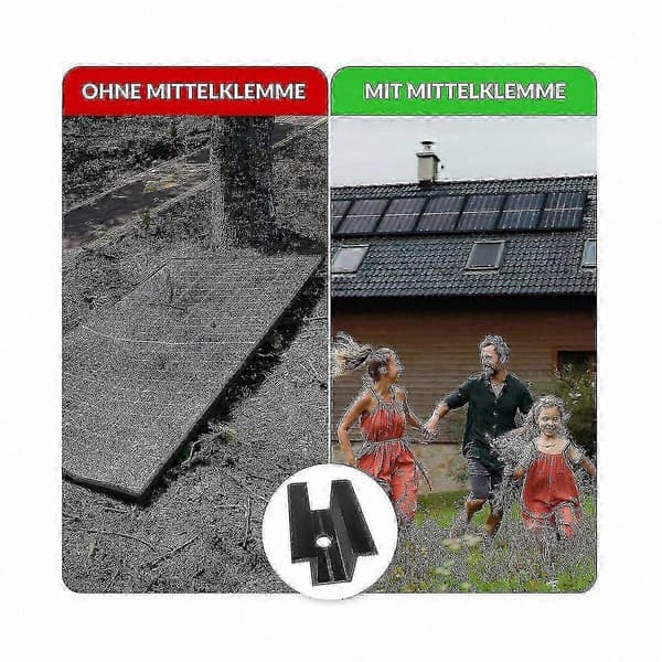 Sorte solcellepanelklemmer med 10 holdere til forskellige rammestørrelser - God Black