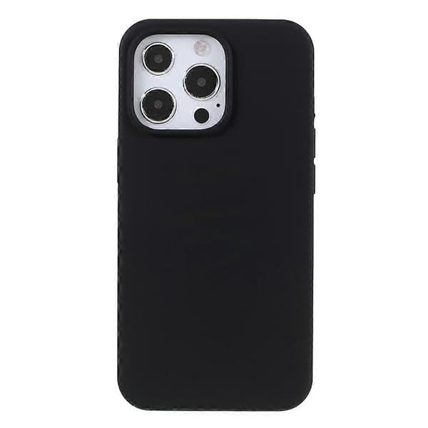 Til iPhone 14 Pro Cover Solid Silikone Stødsikkert Telefon Bagcover Black