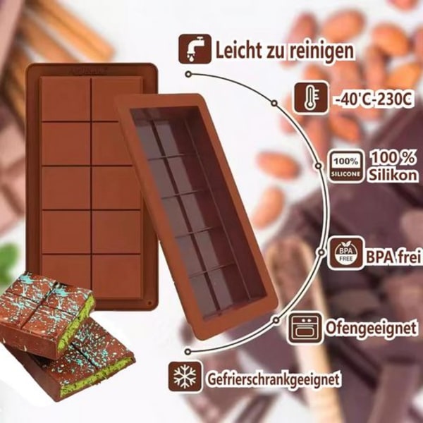 Chokoladeform chokoladeform silikone, silikone dyb chokoladeform 2 dele