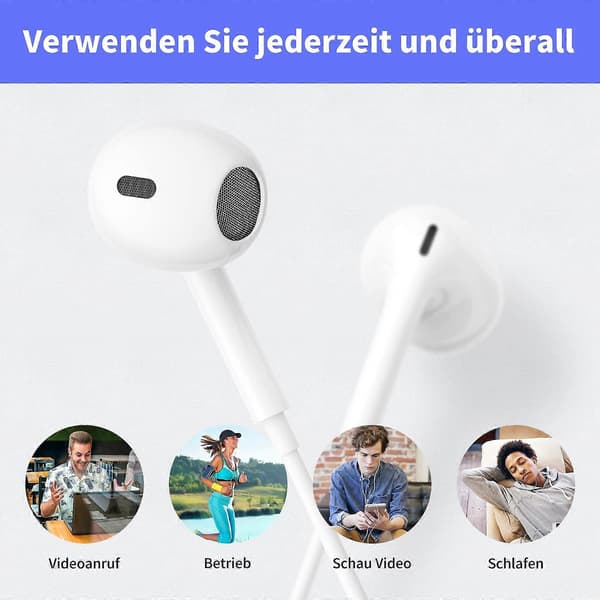 USB C hörlurar, in-ear kabelhörlurar
